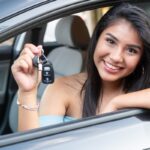 Teen Girl Driving A Car