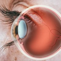 Structure of human eye. In side view. Structure of human eye. In side view.